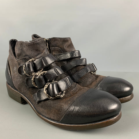 NYLO Size 10 Brown Leather Side Zipper Boots