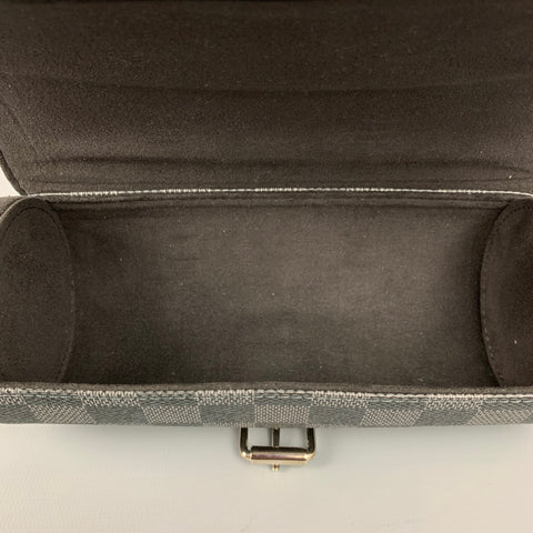 LOUIS VUITTON Black & Grey Damier Graphite Cated Canvas 3 Watch Case