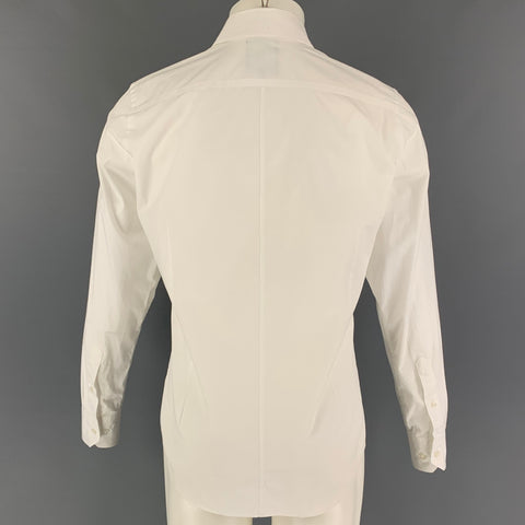 G-STAR RAW Size M White Cotton Super Slim Fit Long Sleeve Shirt