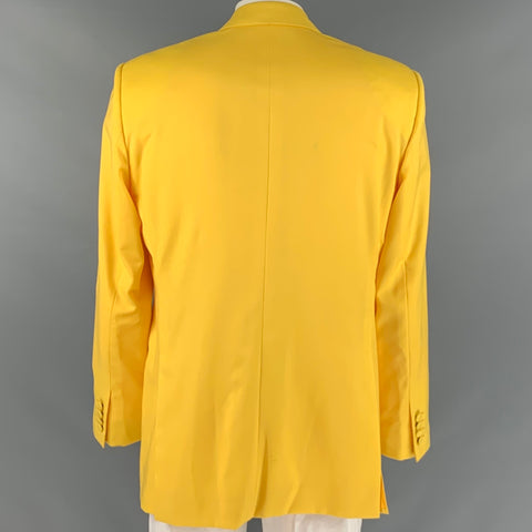 DOLCE & GABBANA Size 44 Yellow Wool Peak Lapel Sport Coat