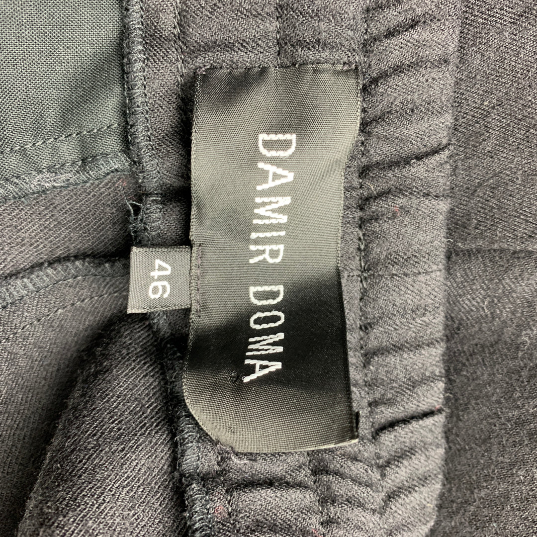 DAMIR DOMA Size 30 Black Wool Drop-Crotch Casual Pants