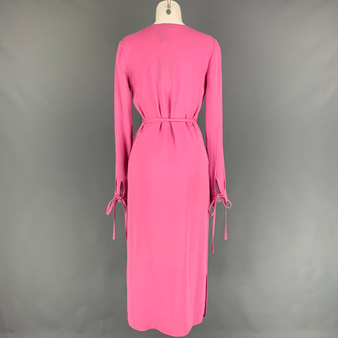 ATTICO Size 0 Pink Acetate Viscose Wrap Dress
