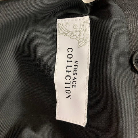 VERSACE COLLECTION Taille 42 Manteau de sport de smoking en mélange de polyester noir