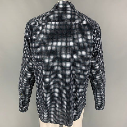 Z ZEGNA Size XXL Black Grey Abstract Cotton Long Sleeve Shirt