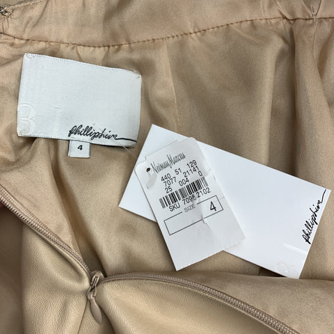 3.1 PHILLIP LIM Size 4 Camel Beige Leather Halter Dress