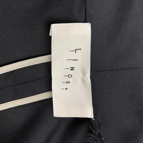 LINDER Size 40 Black Wool / Polyester Peak Lapel Double Breasted Jacket