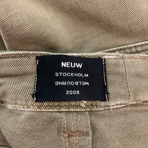NEUW Size 32 Khaki Washed Cotton Slim Jeans