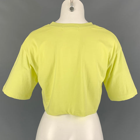 THE FRANKIE SHOP Size S Yellow Cotton Cropped T-shirt