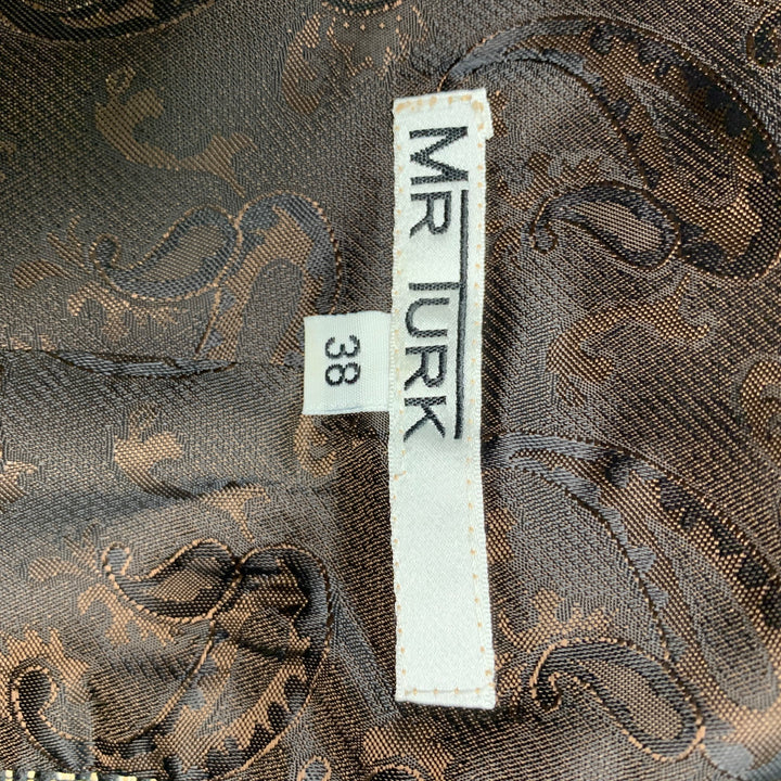 MR TURK Size 38 Black Cream Woven Polyester Blend Vest (Indoor)