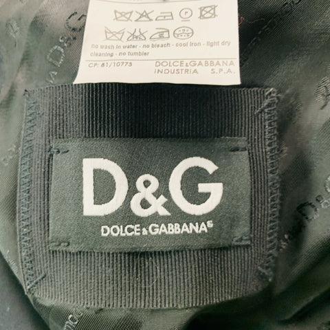 D&G by DOLCE & GABBANA Size 40 Black White Solid Cotton Blend Sport Coat