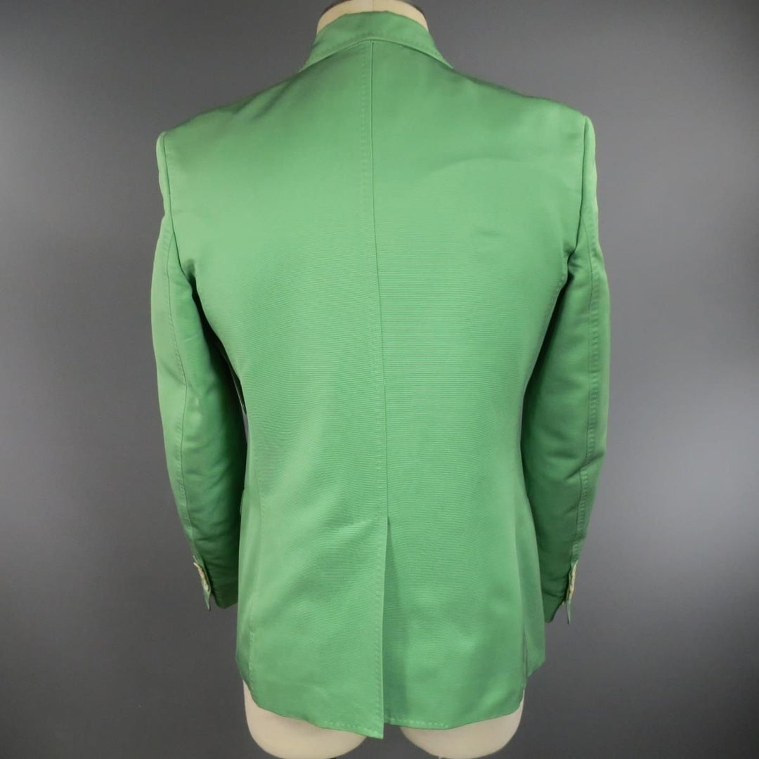 DSQUARED2 40 R Light Green Cotton Silk Faille Sport Coat