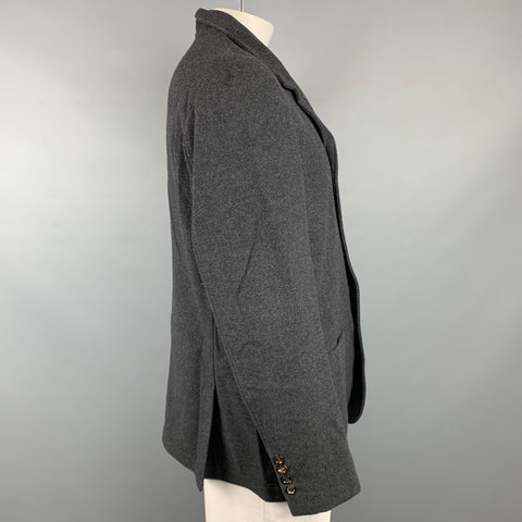 BRUNELLO CUCINELLI Size XXL Charcoal Wool / Cashmere Jacket