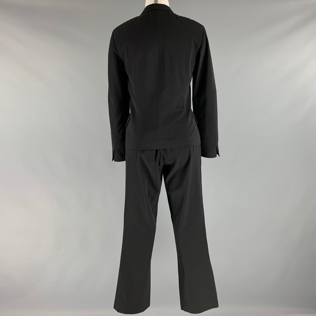 JIL SANDER Size 6 Black Silk Single Breasted Pants Suit