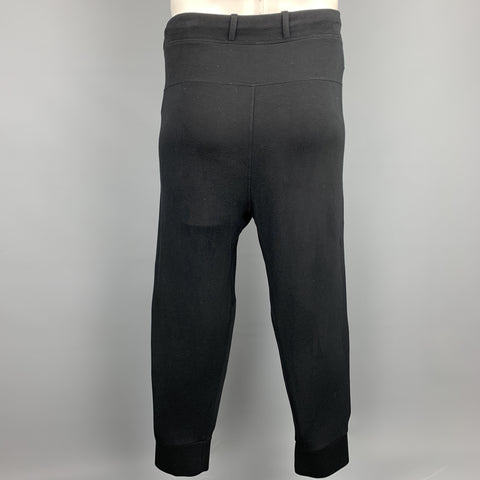 NEIL BARRETT Size L Black Viscose Drop-Crotch Casual Pants