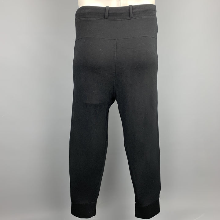 NEIL BARRETT Size L Black Viscose Drop-Crotch Casual Pants