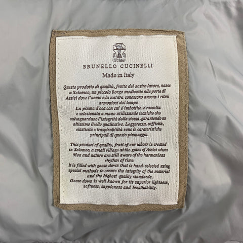 BRUNELLO CUCINELLI Size M Beige Suede Padded Vest