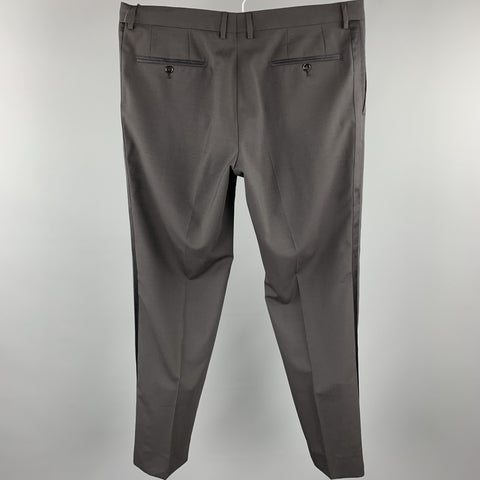 DOLCE & GABBANA Size 36 Black Wool Blend Zip Fly Tuxedo Dress Pants
