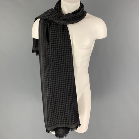 TOM FORD Grey Black Houndstooth Scarf