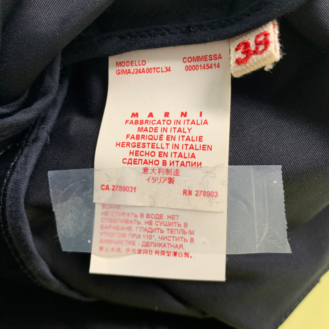 MARNI Size 2 Black Cotton A-Line Jacket