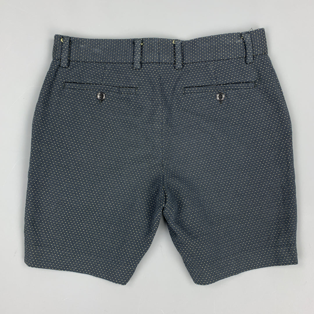 MR TURK Size 29 Navy Dots Cotton Zip Fly Shorts