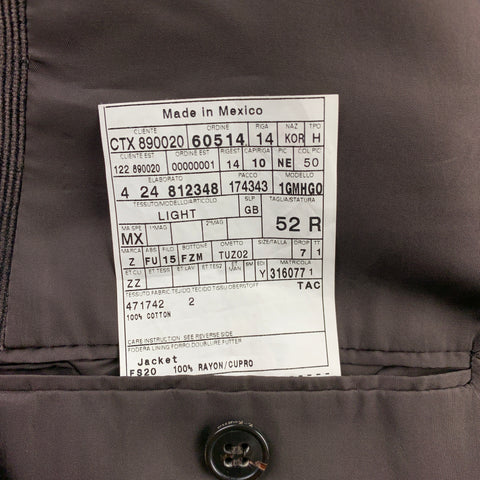 Z ZEGNA Size 42 Regular Brown Corduroy Cotton Notch Lapel Sport Coat