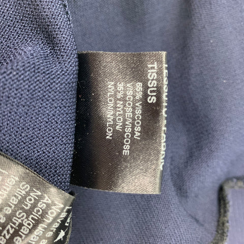 NEIL BARRETT Size S Navy Blue Geometric Viscose Fitted Crew-Neck Pullover