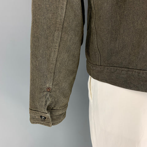 RRL by RALPH LAUREN Size XL Charcoal Herringbone Cotton Jacket