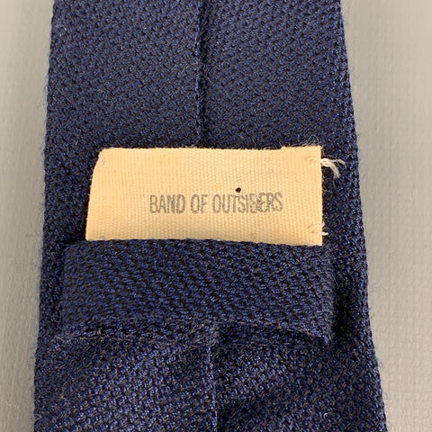 BAND OF OUTSIDERS Navy Textured Cashmere Tie