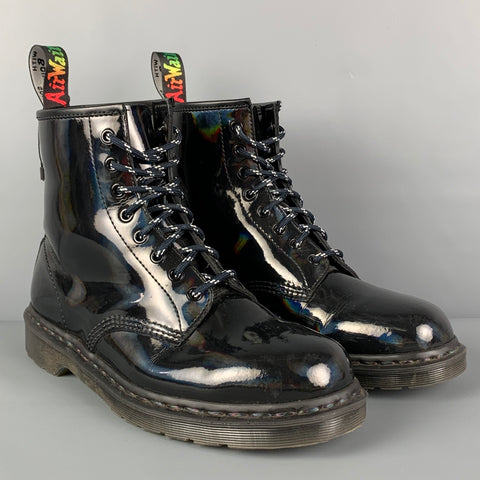 DR. MARTENS Size 11 Black Tornasol Leather Ankle Boots