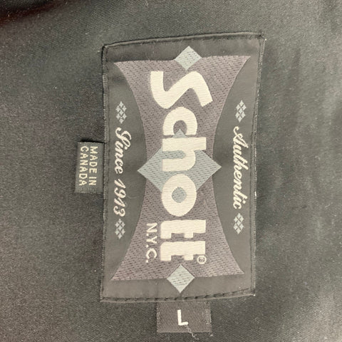 SCHOTT Chaquetón cruzado de tejidos mixtos negro talla L
