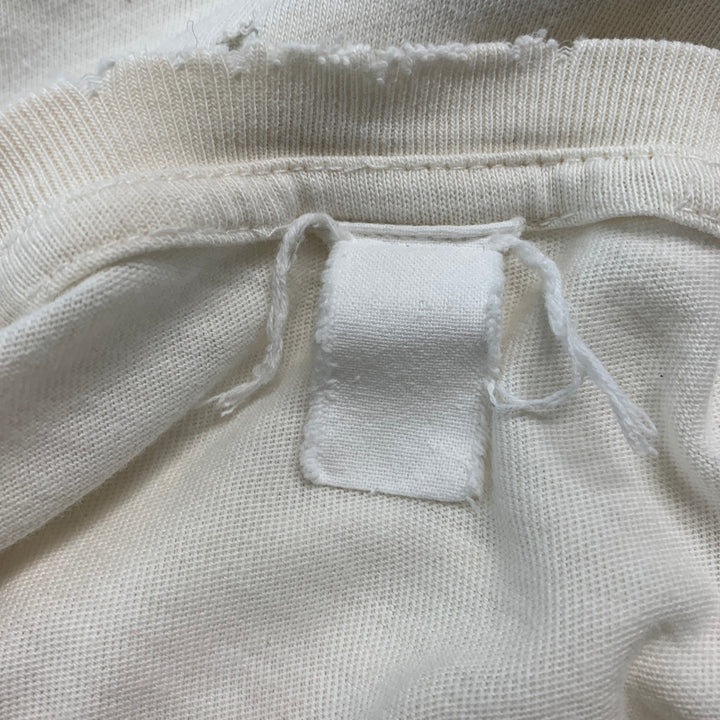 MADEWORN Size M Off White Rock Concert Cotton Distressed T-shirt