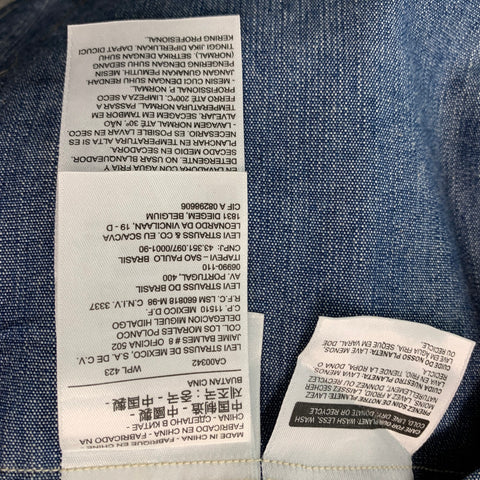 LEVI STRAUSS Size L Blue Contrast Stitch Cotton Trucker Jacket