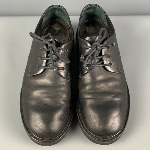 MARSELL Size 6 Black Leather Platform Lace Up Shoes