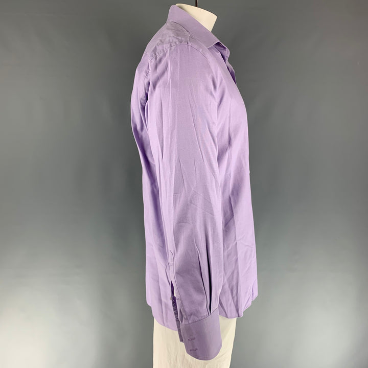 TOM FORD Size XL Purple Cotton Long Sleeve Shirt