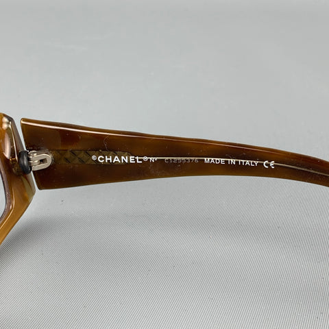 CHANEL Tortoise Shell Textured Acetate Reading Glasses