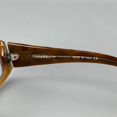 CHANEL Tortoise Shell Textured Acetate Reading Glasses