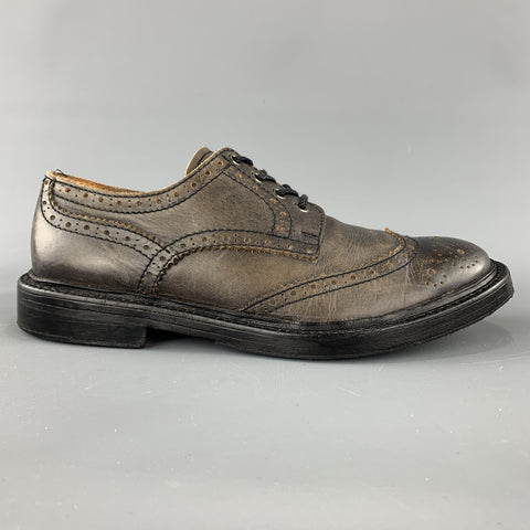 JUNYA WATANABE Size 10 Taupe Antique Leather Wingtip Lace Up Brogues