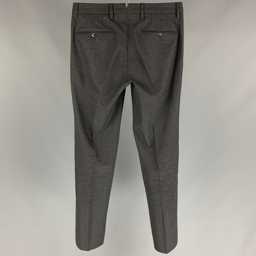 PT01 Beams Size 28 Grey Virgin Wool Slim Fit Dress Pants