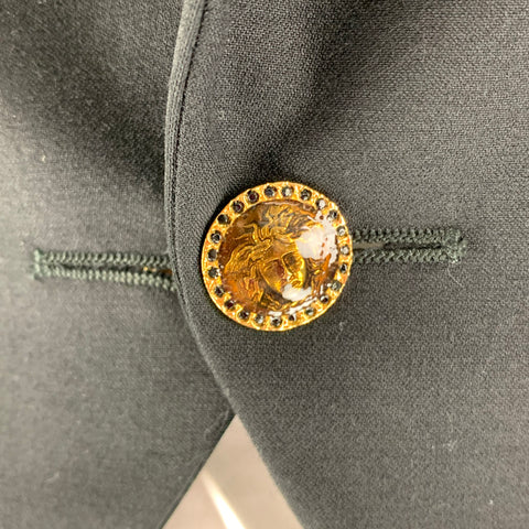 GIANNI VERSACE Chest Size 42 Black Wool Blend Tails Sport Coat