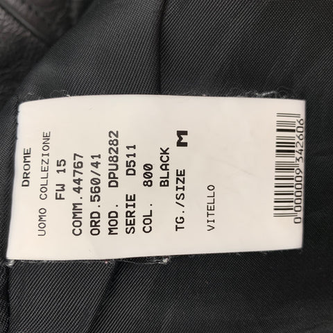 DROME FW 15 Size M Black Quilted Leather Biker Jacket