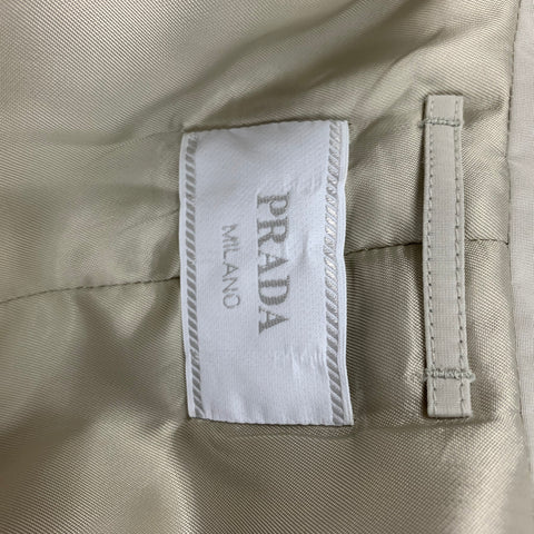 PRADA Talla XL Abrigo Abotonado Algodón / Poliéster Beige