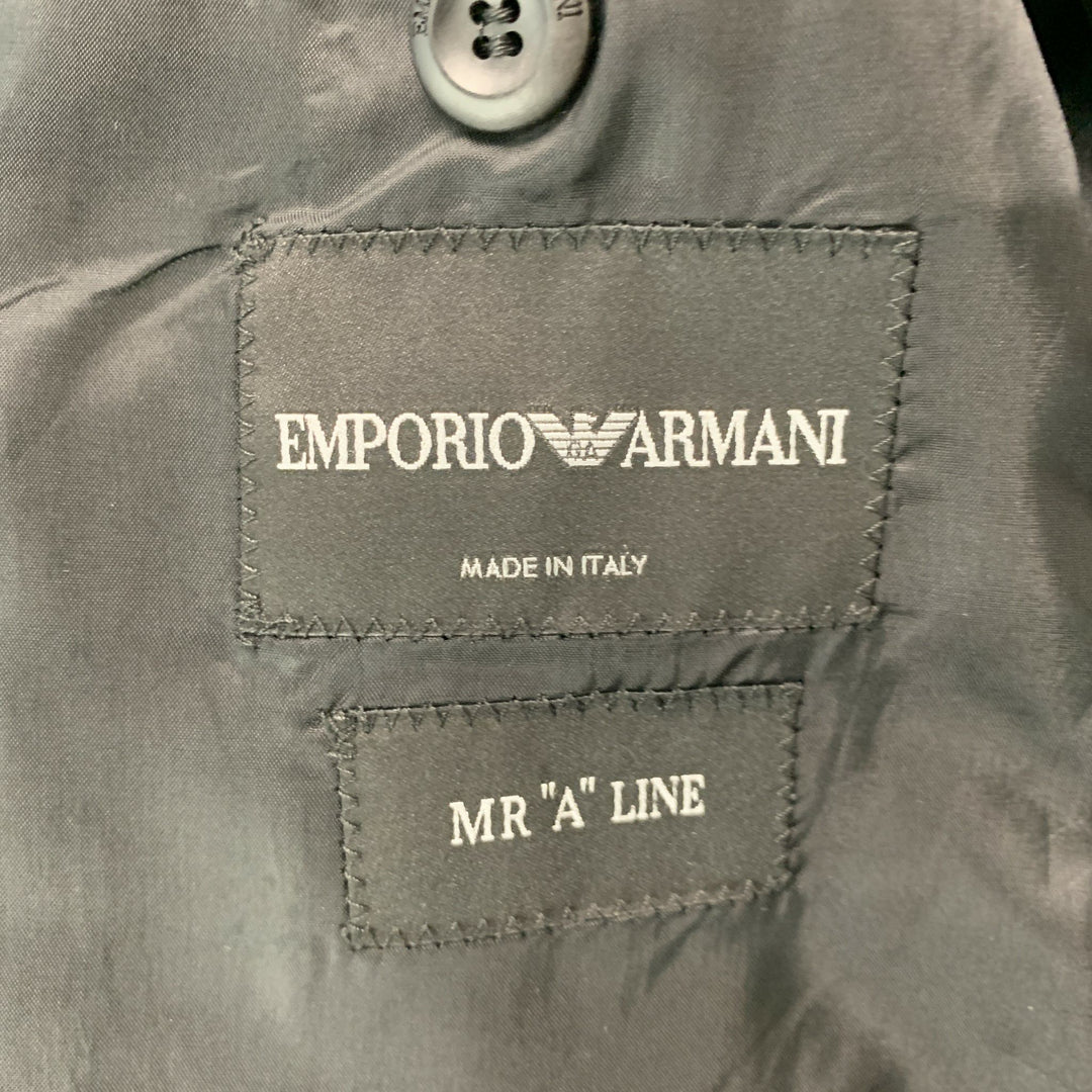 EMPORIO ARMANI Talla 42 Chaqueta de lana virgen texturizada negra