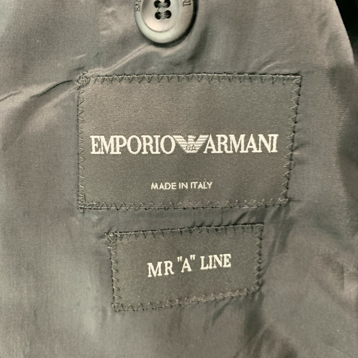 EMPORIO ARMANI Size 42 Black Textured Virgin Wool Jacket
