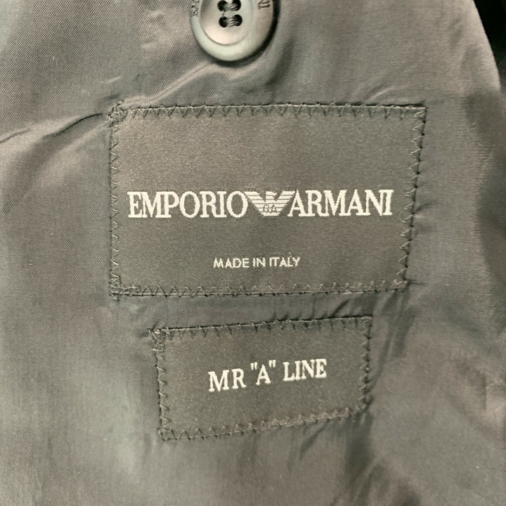 EMPORIO ARMANI Talla 42 Chaqueta de lana virgen texturizada negra