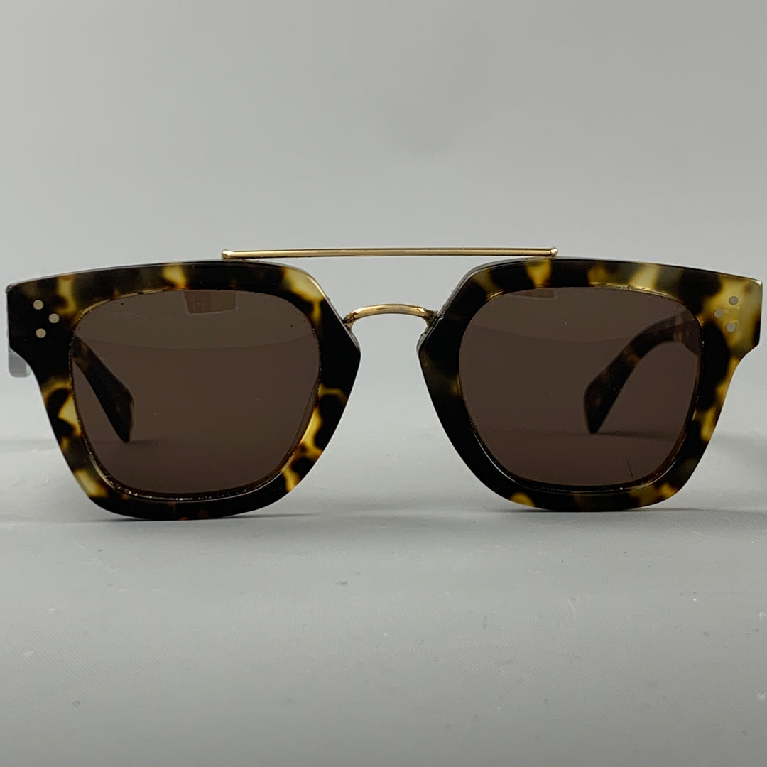 CELINE Brown Tortoiseshell Acetate Sqaure Sunglasses