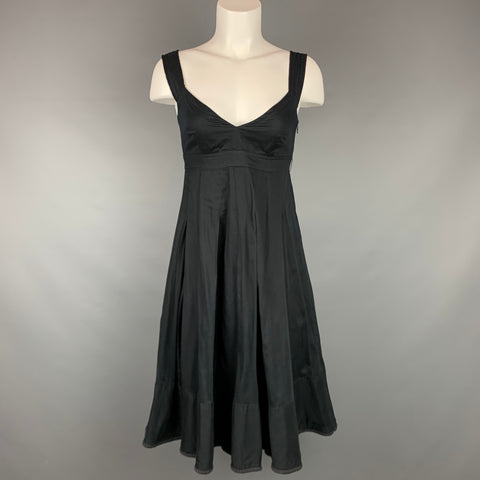 BURBERRY LONDON Taille 4 Robe trapèze en coton plissé noir