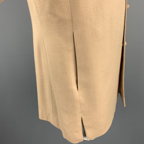 Vintage 42 Khaki Wool Mandarin Collar Top Stitch Jacket