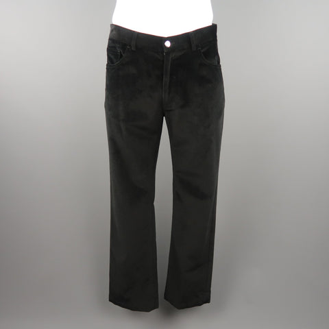 RALPH LAUREN Purple Label Size 34 Black Velvet Casual Pants