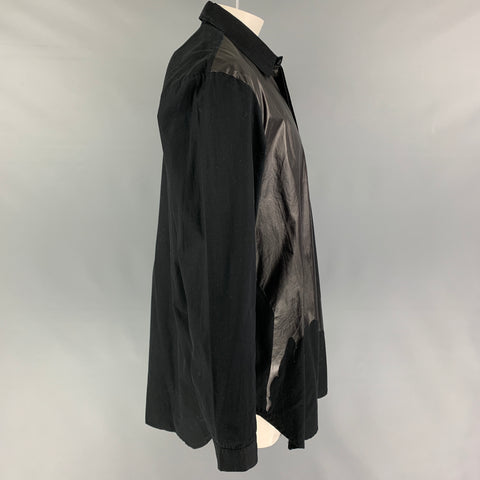 SKINGRAFT Size XL Black Two Toned Cotton Long Sleeve Shirt