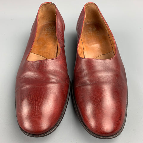 WALTER NEWBERGER for WILKES BASHFORD Size 10 Burgundy Leather Opera Pumps